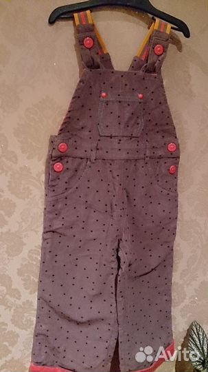 Вельветовый полукомбинезон (80-86см) 12-18мес