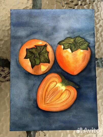 Картина акварель «Хурма», 21*29, А4