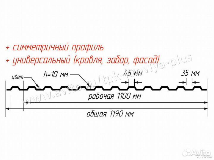 Профнастил нс-10. Собственное производство