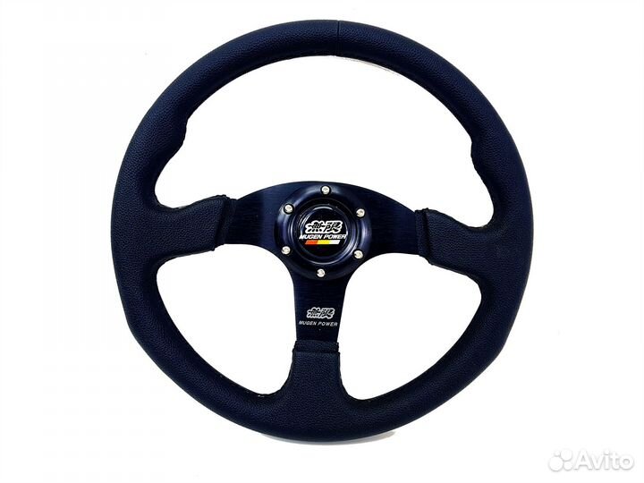 Руль mugen Style - без выноса - 350мм (PVC кожа/че