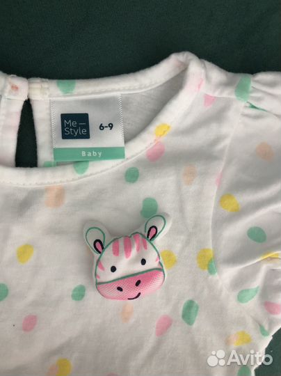 Платье-боди для девочки 6-9 месяцев