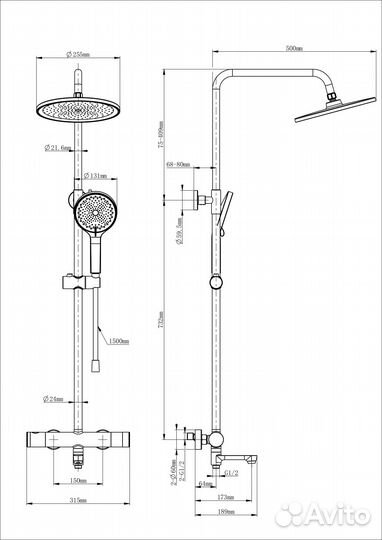 Wonzon & Woghand WW-B3069-CR Душевая си