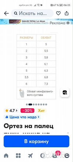 Ортез на палец