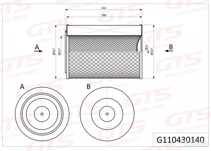 Фильтр воздушный renault 50 21 107 602