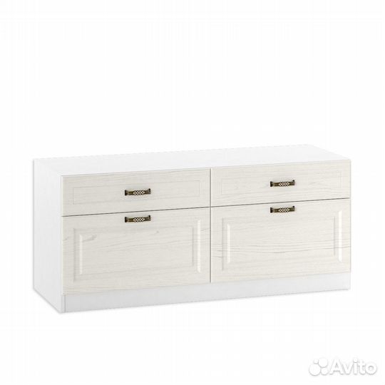 Ливерпуль Тумба, цвет ясень ваниль/белый, шхгхв 140х49,3х60,8 см