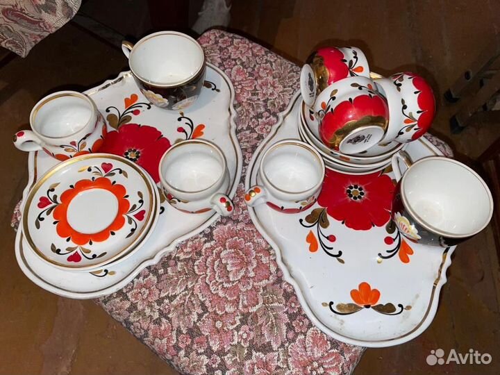 Кофейный чайный сервиз вербилки с подносом