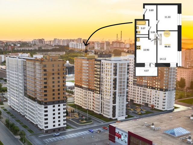 2-к. квартира, 48 м², 5/17 эт. на продажу в Ижевске | Купить квартиру ...