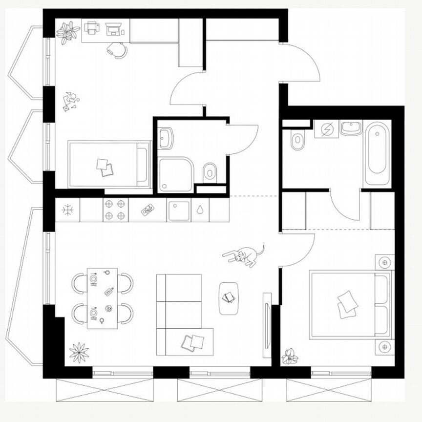 2-к. квартира, 61,9 м², 11/24 эт.