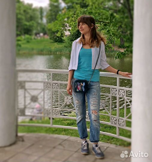 Сумочка джинсовая с гобеленом(ручная работа),новая