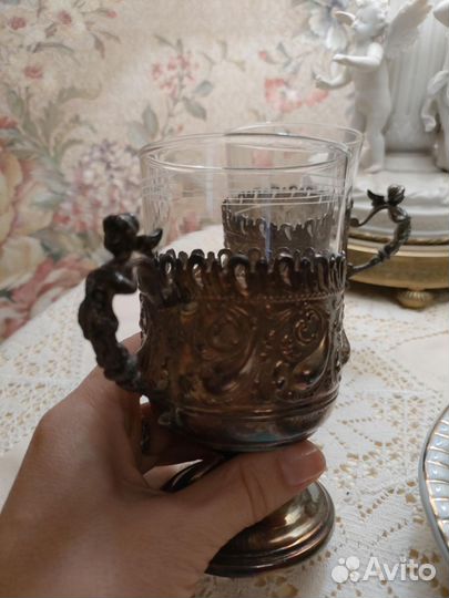Антикварные стаканы в подстаканниках