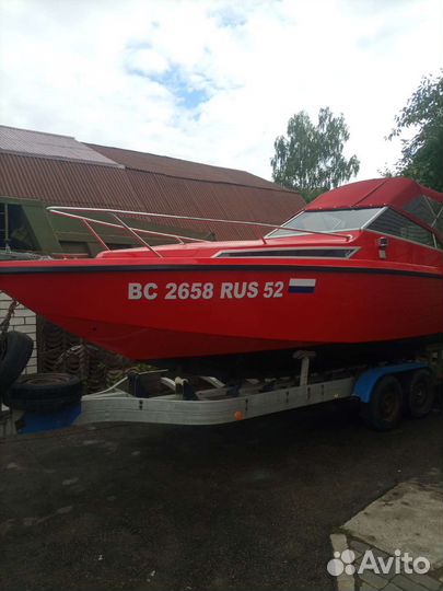 Катер каютный+алюминиевый прицеп+ходовой тент