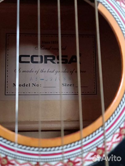 Новая акустическая гитара corsa AS-39 CSB
