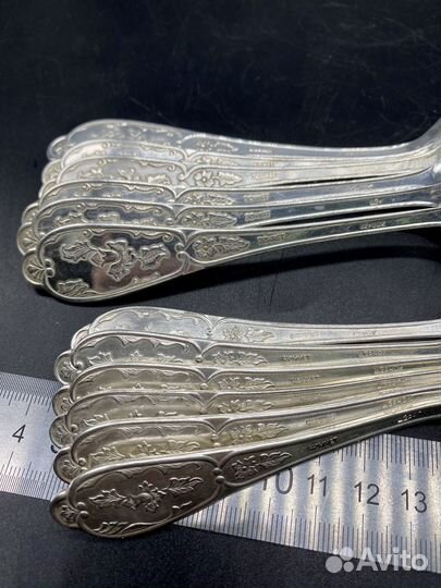 Набор чайных и столовых ложек 12 шт мельхиор, СССР
