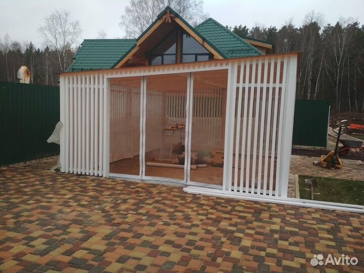 Мягкие окна для беседки в Новопетровское