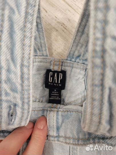 Джинсовый комбинезон gap летний для девочки 3 года