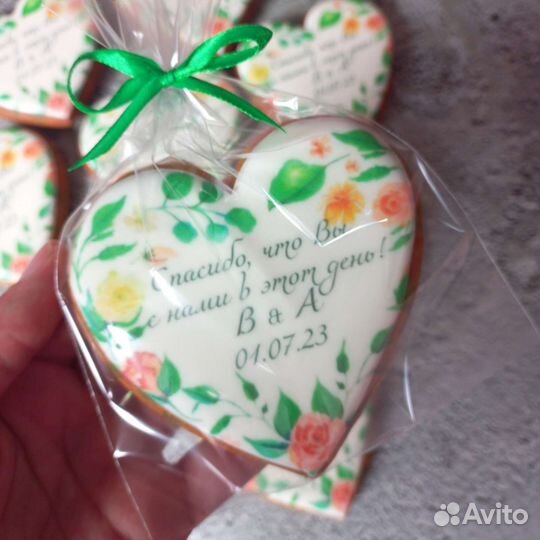 Имбирные пряники на свадьбу, комплимент для гостей