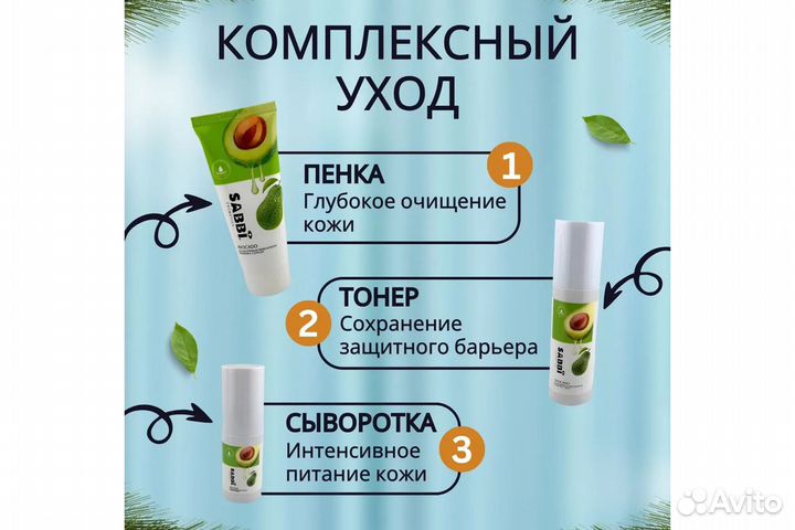Авокадо Подарочный Набор косметики для ухода за ко