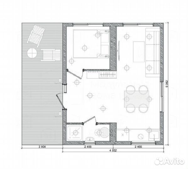 Каркасный дом под ключ 6х2,5
