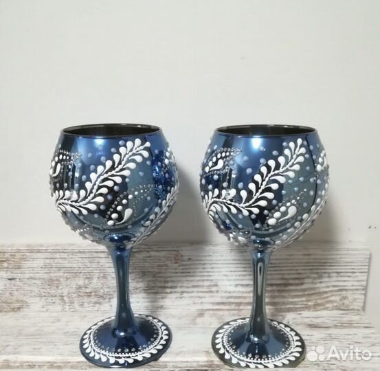Свадебные бокалы ручной работы