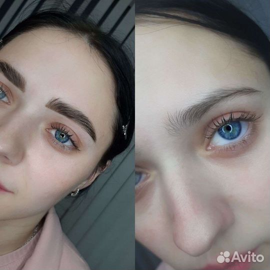 Наращивание ресниц брови