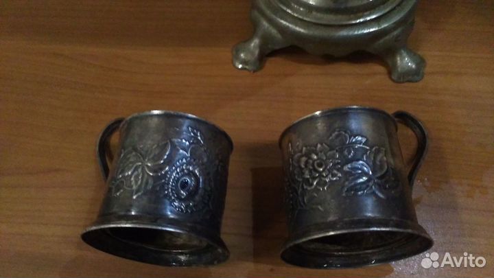 Подстаканники мельхиор Подсолнух СССР