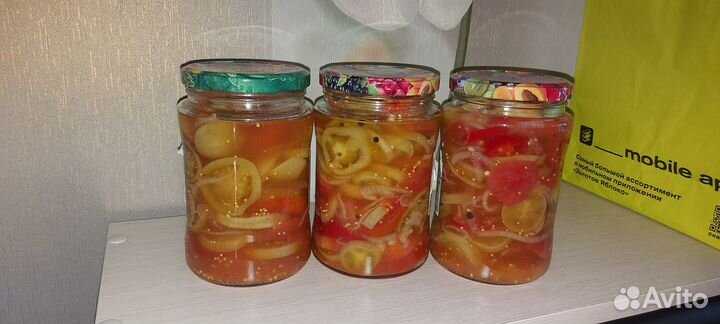 Домашняя консервация. Помидора. Салаты. Доставка