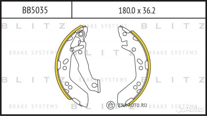 Blitz BB5035 Колодки тормозные hyundai accent -05 1.3-1.6 задн.барабан