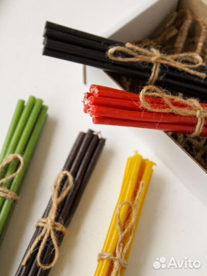 Набор свечи восковые цветные натуральные 50 штук