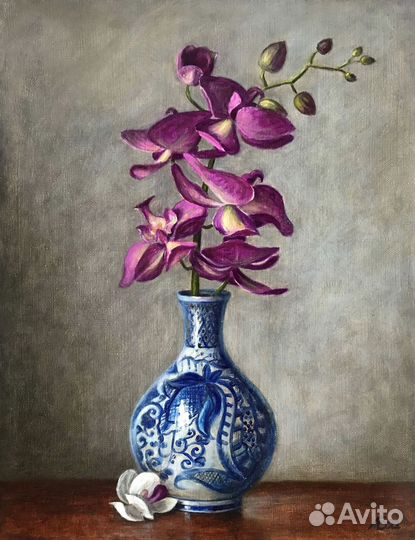 Картина маслом на холсте цветы 