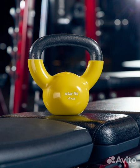 Гиря виниловая Starfit DB-401, 4 кг, желтая