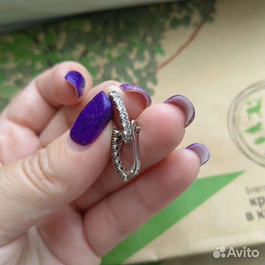 Серьги серебро с фианитами
