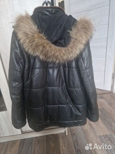 Кожаная дубленка мужская 50 52