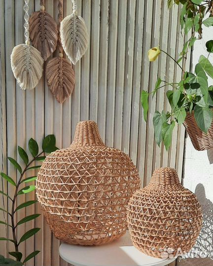 Абажур плетеный