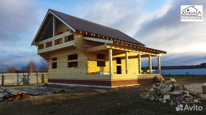 Срубы дома 8х9 из бруса 200х200 строительство
