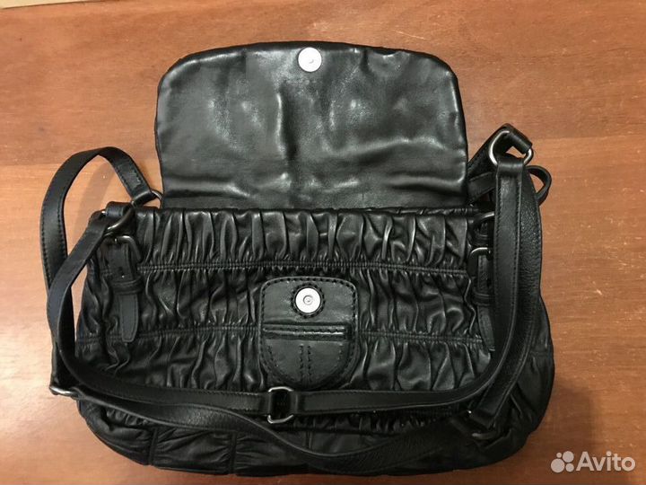 Сумка из мягкой кожи черная 34 см х 21 см