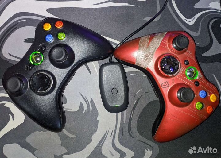 Джойстики(геймпады) оригинальные xbox360 + адаптер