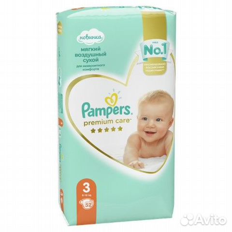 Подгузники Pampers Premium Care 3 (6-10 кг) 52 шт