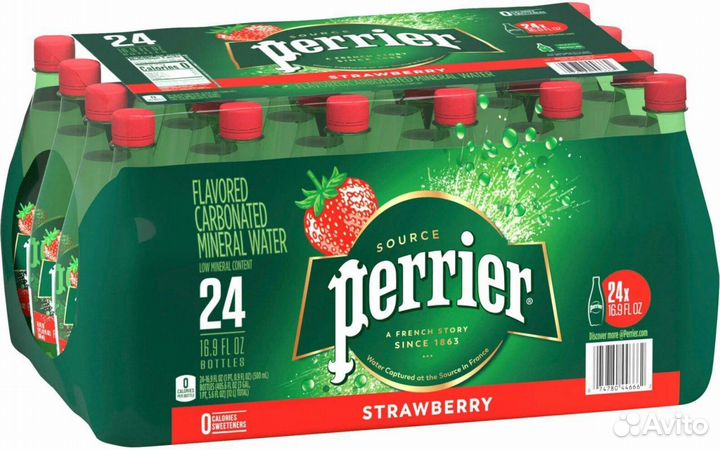 Вода Perrier 0,5л.*24шт. Газ Пэт вкусовые
