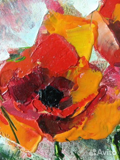 Картина маслом Цветы Маки