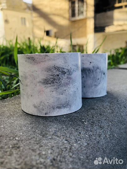 Мраморные гипсовые подсвечники 2 шт