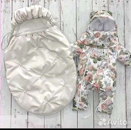 Детский зимний комбинезон на девочку с конвертом