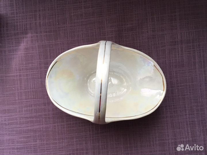 Конфетница с ручкой фарфоровая ваза Кисловодск