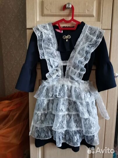 Белый школьный фартук 122 128