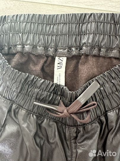 Кожаные брюки zara s