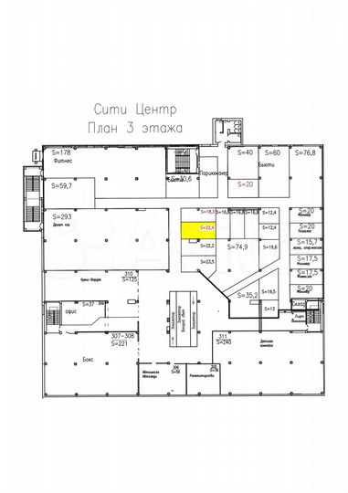 Свободного назначения, 22.4 м²