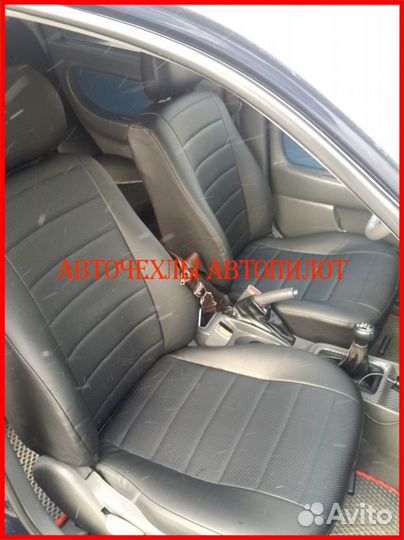 Чехлы Автопилот Kia Spectra из экокожи чёрные