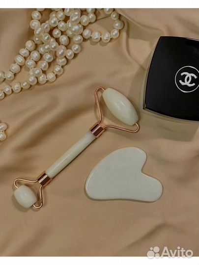 Набор : массажный ролик и скребок гуаша