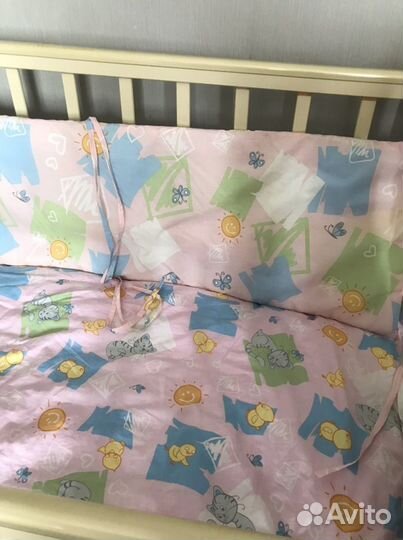 Детское постельное белье в кроватку, бортики