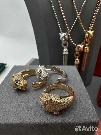 Cartier de panthere кольцо кулон