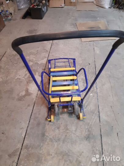 Детские санки коляска с колесами